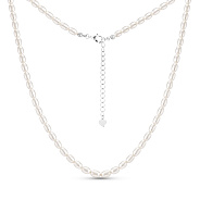 Фото Серебряное колье с жемчугом (арт. 7507/2451жб)