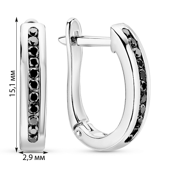 Золотые серьги с черными бриллиантами (арт. 2191502202ч) – изображение 2