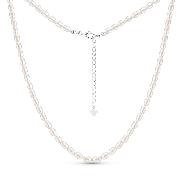 Серебряное колье с жемчугом (арт. 7507/2451жб) – изображение 1