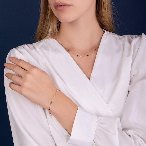 Золотое колье Francelli (арт. 352463жцв) – изображение 3