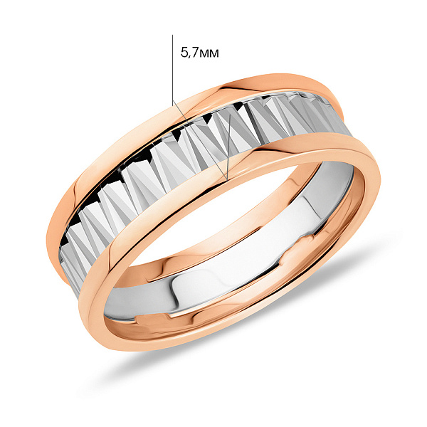 Кольцо из красного и белого золота (арт. 1401005бка) – изображение 4