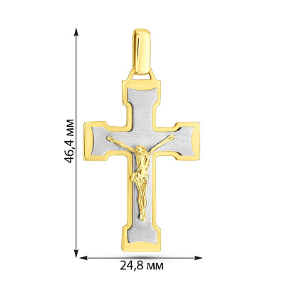 Золотой крестик без камней (арт. 501607жбм)