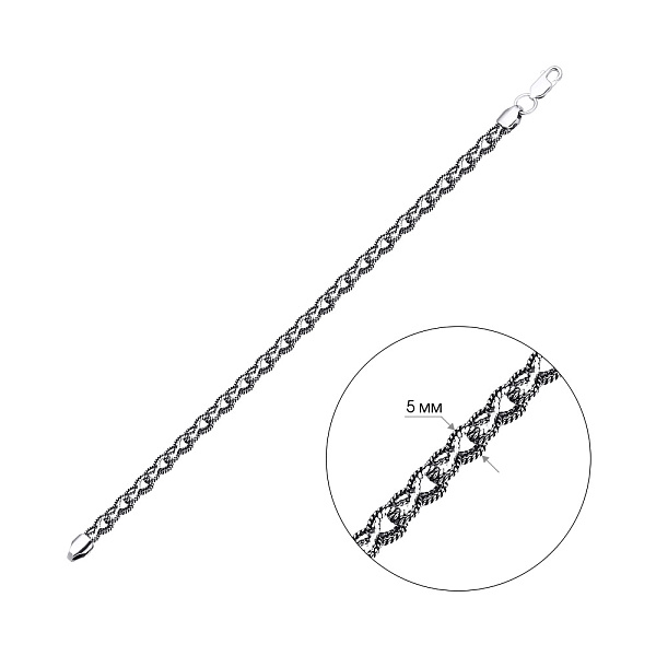 Серебряный цепочный браслет на руку Фантазийного плетения (арт. 7909/2051-ч) – изображение 2