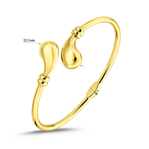 Жесткий браслет из желтого золота Капля (арт. 326889ж) – изображение 2