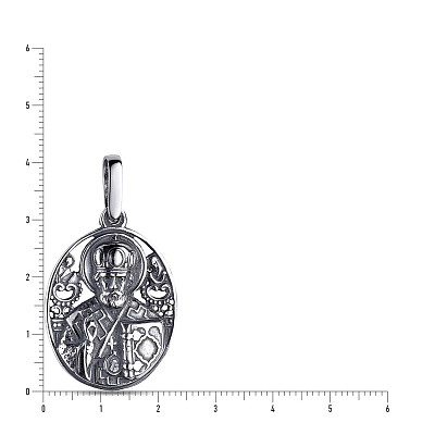 Серебряная ладанка иконка Николай Чудотворец (арт. 7917/3493-ч)
