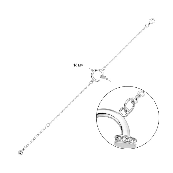 Браслет из белого золота (арт. 326740б) – изображение 2