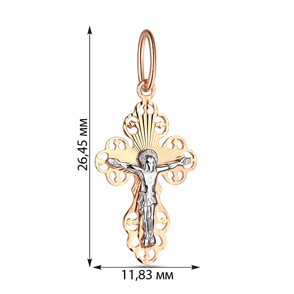 Хрестик з червоного золота «Мереживо Творця» (арт. 501504) – зображення 2