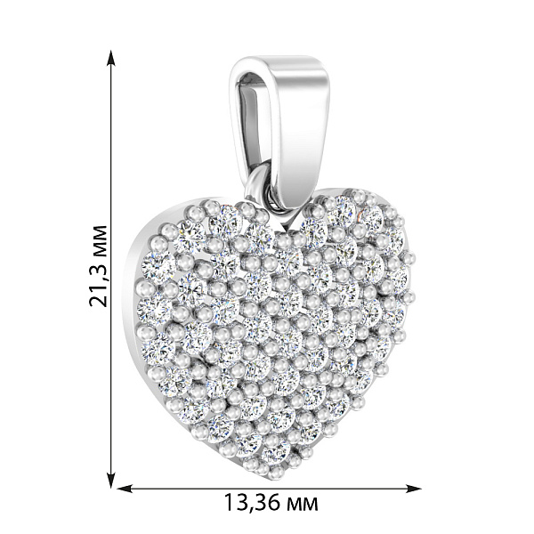 Золотий кулон Серце з фіанітами (арт. 440363б) – зображення 2