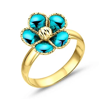 Кольцо Francelli Цветок из желтого золота (арт. 155719жг)