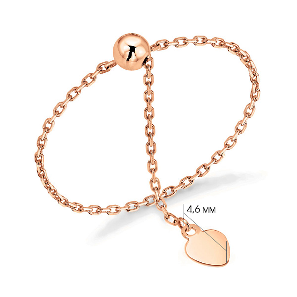 Кольцо Fly из золота с цепочкой (арт. 155779) – изображение 4