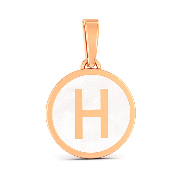 Золотой кулон Буква Н с эмалью (арт. 440965еп) – изображение 1