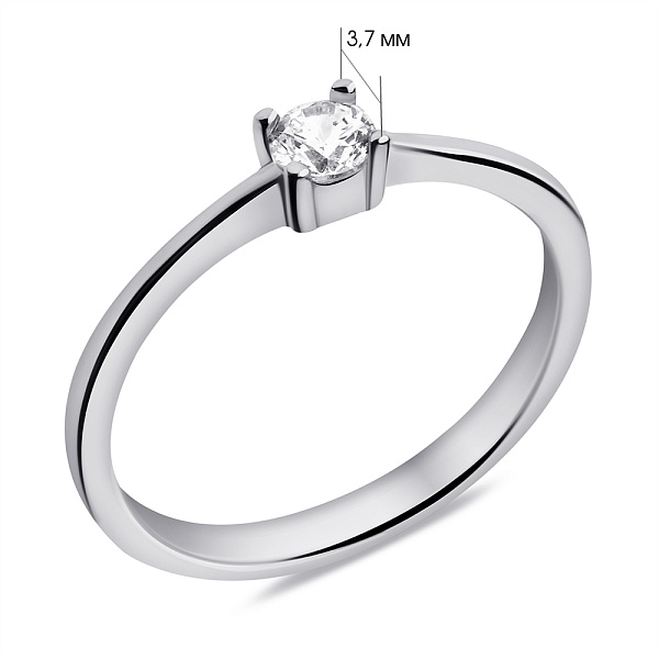 Серебряное кольцо с фианитом (арт. 7501/3040) – изображение 2