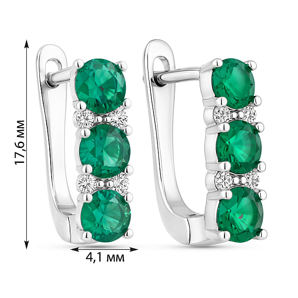 Серебряные серьги с альпинитами (арт. 7502/10213аз) – изображение 2
