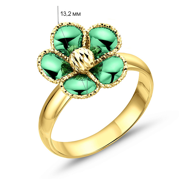 Кольцо Francelli Цветок из желтого золота (арт. 155719жз) – изображение 2