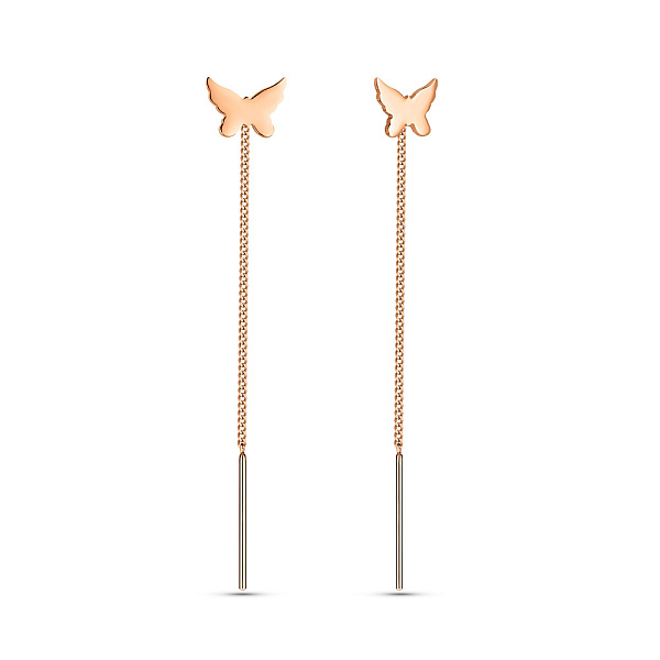 Золоті сережки-протяжки Метелики (арт. 109343) – зображення 1