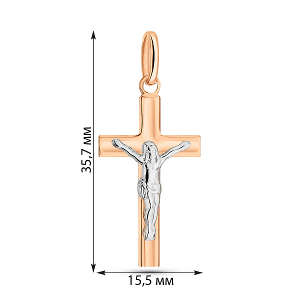 Золотой нательный крестик с распятием  (арт. 500673) – изображение 5