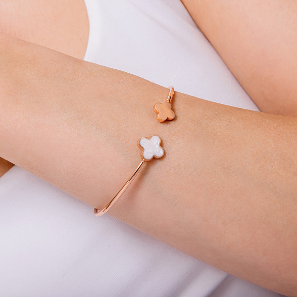 Жорсткий золотий браслет з емаллю (арт. 340072еп) – зображення 2