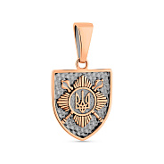 Золотий кулон-оберіг Тризуб-Герб України для ЗСУ (арт. 440909ч)