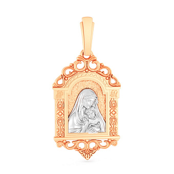 Фото Золотая ладанка Божья Матерь с младенцем (арт. 440933)