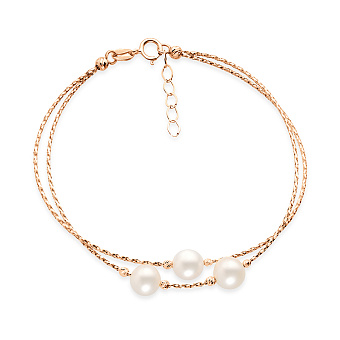 Браслет с жемчугом Orbit из красного золота (арт. 323335прлб)