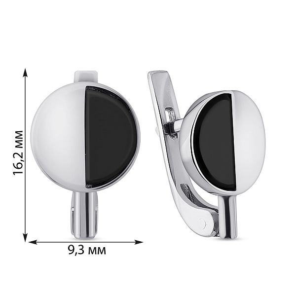 Серебряные серьги с ониксом (арт. 7502/691осп) – изображение 2