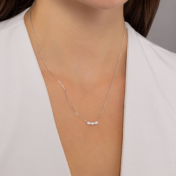 Кольє з білого золота з діамантами (арт. Ц341641010б) – зображення 5