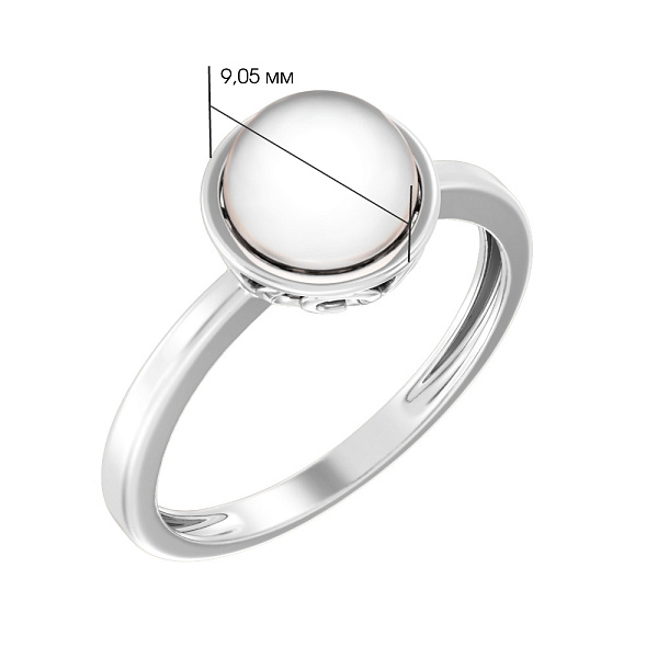 Золота каблучка з перлиною  (арт. 141099б) – зображення 2