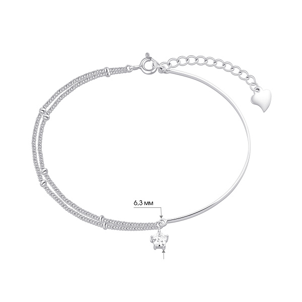 Срібний браслет з фіанітами (арт. 7509/5175) – зображення 2