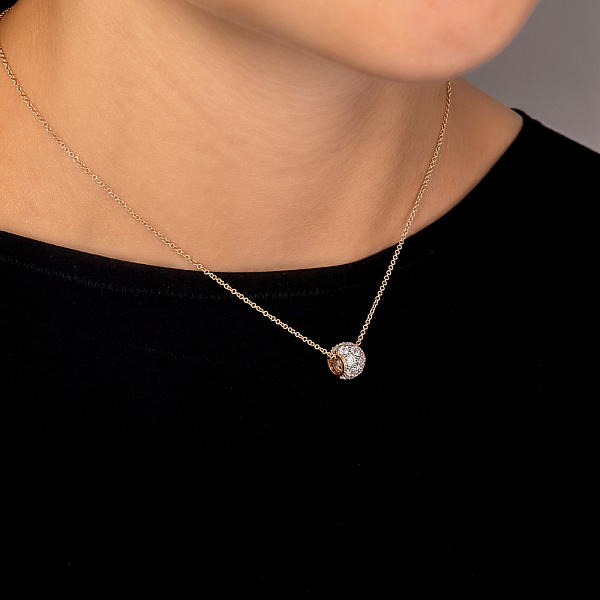 Золотой шарм-бусина с фианитами (арт. 440328) – изображение 2