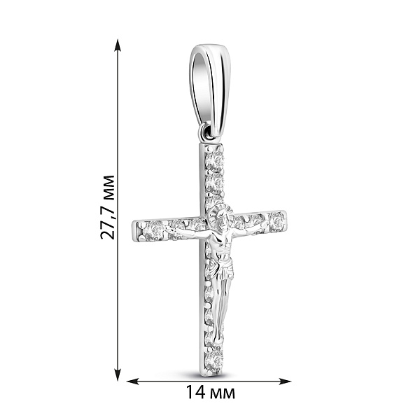 Золотой нательный крестик с распятием (арт. 501388б) – изображение 3