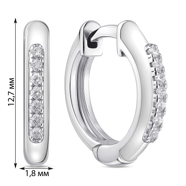 Серьги из серебра с эмалью и фианитами (арт. 7502/10077/10еб) – изображение 2
