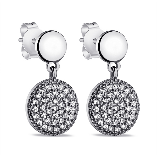 Серьги-подвески из серебра с фианитами (арт. 7518/6762) – изображение 1
