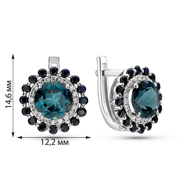 Сережки золоті з діамантами і з топазом (арт. С011143Пблс) – зображення 5