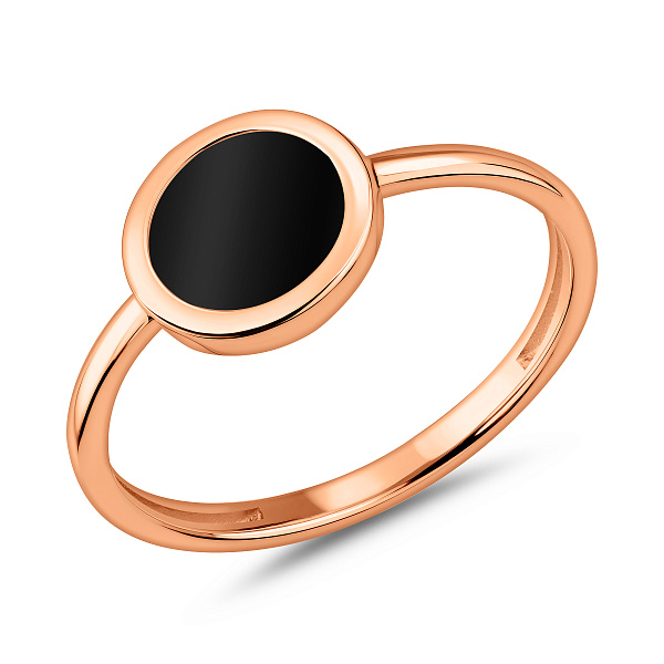 Золотое кольцо Лýна с эмалью (арт. 141216еч) – изображение 1