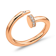 Незамкнутое золотое кольцо "Гвоздь" с фианитами (арт. 156085)