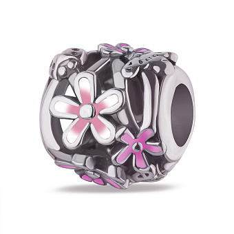 Фото Серебряный шарм с разноцветной эмалью (арт. 7903/3365ефбр)