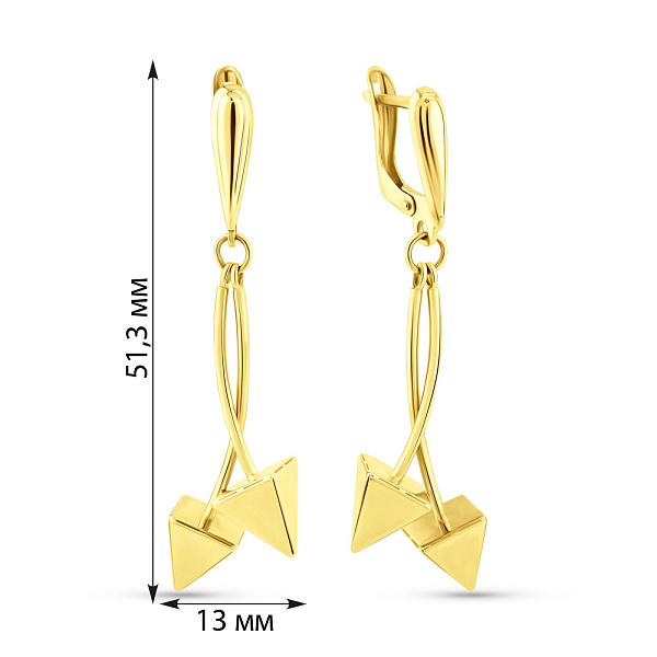 Сережки з жовтого золота з підвіскою (арт. 105903ж) – зображення 2