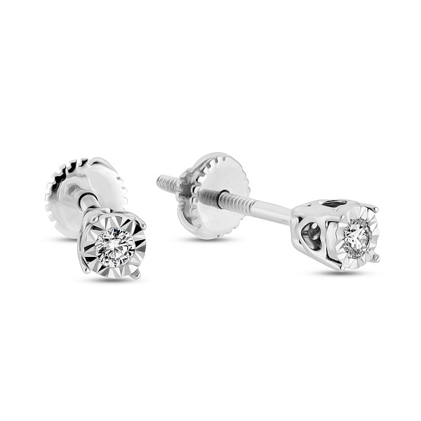 Сережки-пусети з золота з діамантами (арт. С341102010б) – зображення 1