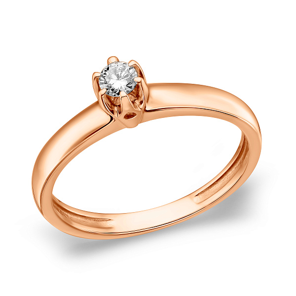 Золотое помолвочное кольцо с бриллиантом (арт. К011003010) – изображение 1