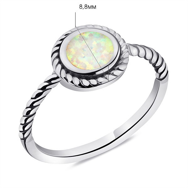 Серебряное кольцо с опалом (арт. 7501/6711Поб) – изображение 2
