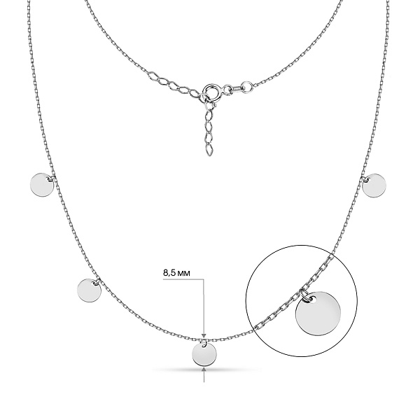 Колье "Монеты" из белого золота с подвесками (арт. 351454/7б) – изображение 4