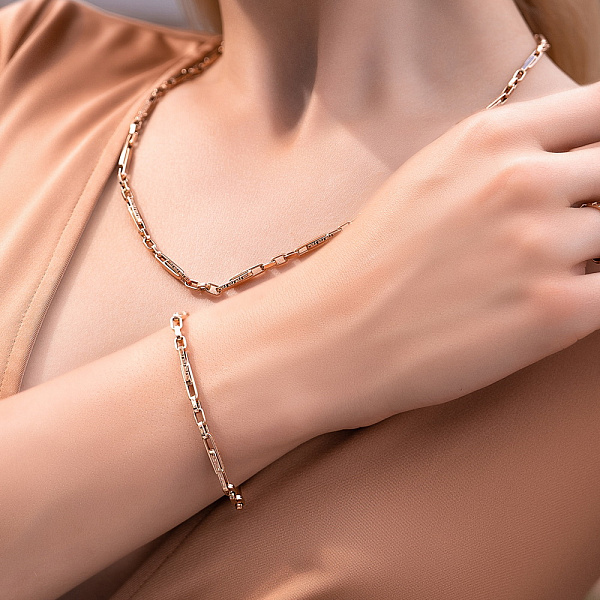 Золотая цепочка с декоративным плетением (арт. 350908) – изображение 3