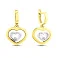 Золотые серьги подвески Сердечки с фианитами (арт. 104429жб) – изображение 1