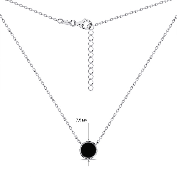 Колье из серебра с ониксом (арт. 7507/1979о) – изображение 3