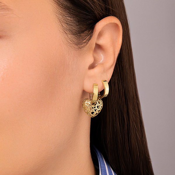 Золоті сережки Сердечка (арт. 1101026ж) – зображення 2