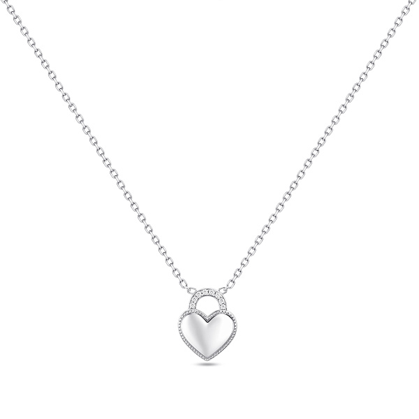 Серебряное колье с подвеской сердце с фианитами (арт. 7507/2651) – изображение 1