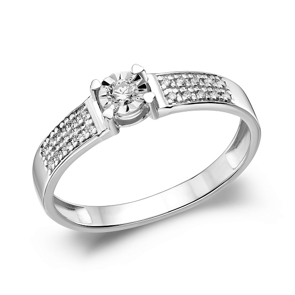 Кольцо из белого золота с бриллиантами (арт. К011731020б) – изображение 1