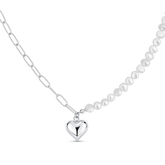 Фото Срібне кольє з перлами (арт. 7507/2347жб)