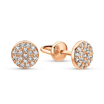 Фото Золоті сережки пусети з фіанітами (арт. 2105885101)