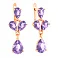 Золотые сережки-подвески с аметистом (арт. 110676Па) – изображение 1